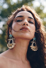 Noor Turquoise Chandbali Earrings