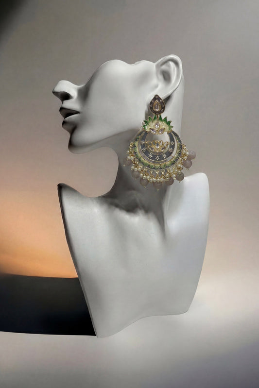 Nilofer Chandbali Earrings (Pearl Mist)