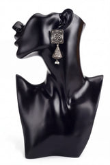Silver Sqaure Jhumkas