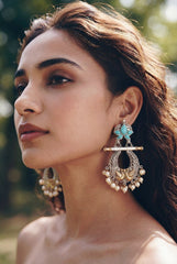 Noor Turquoise Chandbali Earrings