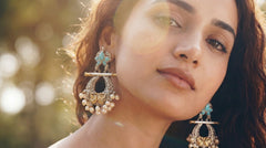 Noor Turquoise Chandbali Earrings