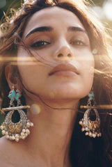 Noor Turquoise Chandbali Earrings