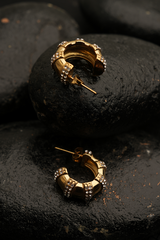 Crystal Noir Hoops