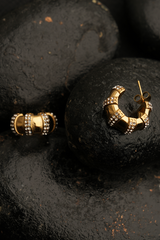 Crystal Noir Hoops