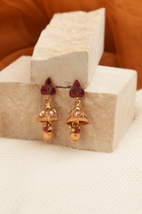 Ruby lace jhumkas