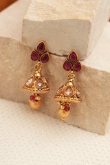 Ruby lace jhumkas